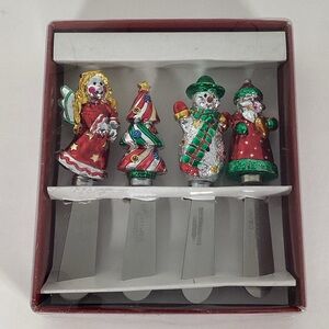Spreadables Gourmet Cheese Spreaders by Cardinal Set of 4 Christmas Open Box